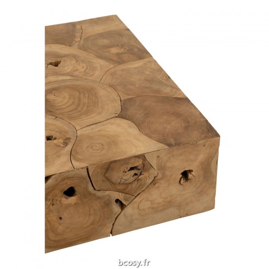 J-Line J Line tables de salon basse Jolipa Table De Salon Boite Puzzle Teck Naturel.