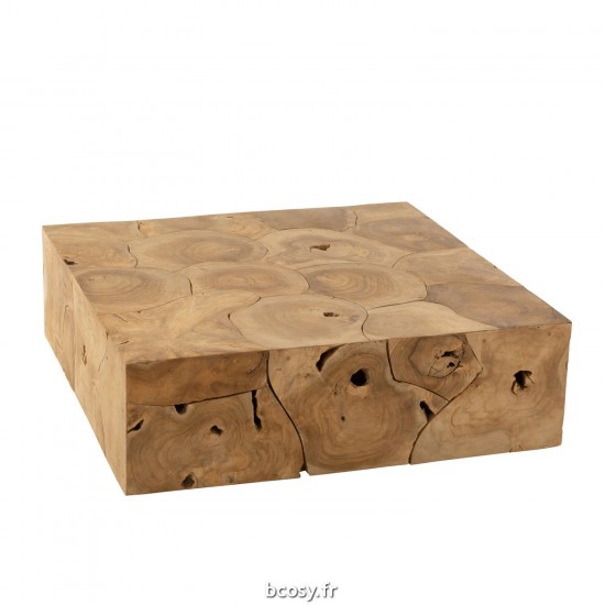 J Line Table De Salon Boite Puzzle Teck Naturel JLine 40881 by Jolipa 40881.