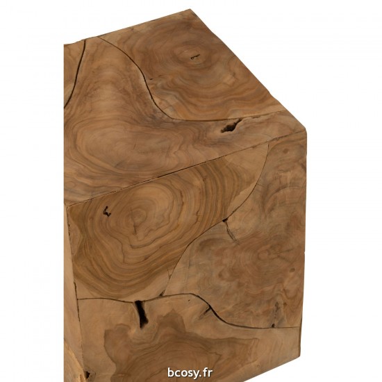 Jolipa Tabouret Boite Puzzle Teck.