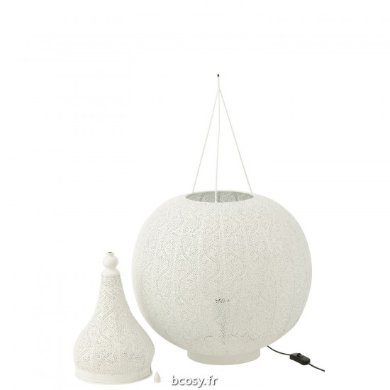 Jolipa Lampe Aladin Metal Blanc Large.
