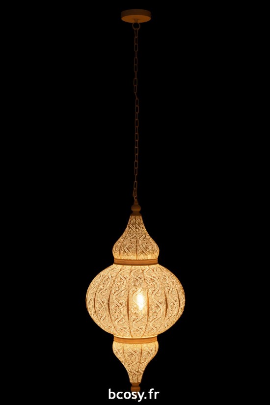 J-Line J Line lampes suspendues suspensions pendantes Jolipa Lampe Suspendue Bore Metal Blanc Large.