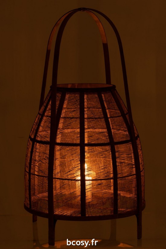 J-Line J Line lanternes photophores Jolipa Lanterne Hood Bambou Naturel Large.