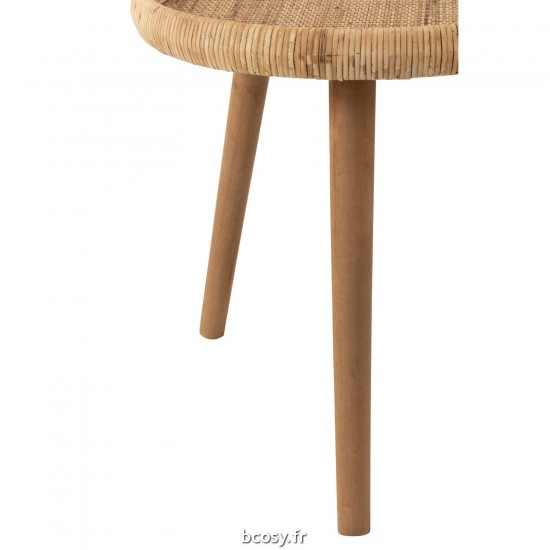 J-Line J Line tables d appoint bouts de canapé Jolipa Set De 2 Tables D Appoint Lurne Rottin Sapin Naturel.