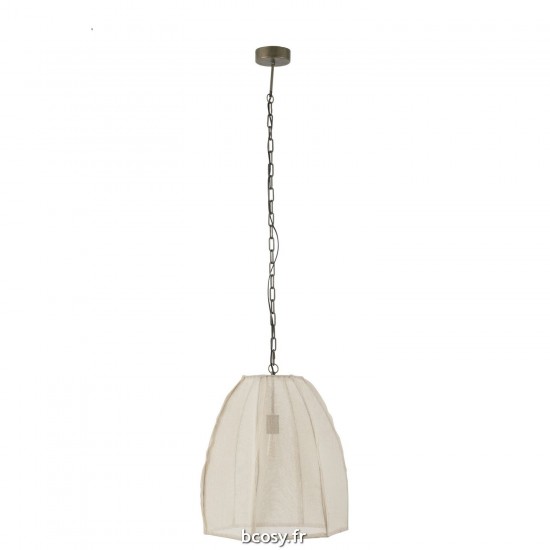 J Line Plafonnier Poire Lin Fer Blanc Small JLine 40964 by Jolipa 40964.