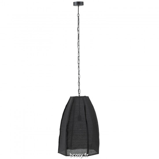 J Line Plafonnier Poire Lin Fer Noir Large JLine 40967 by Jolipa 40967.