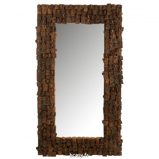 J Line Miroir Syma Bois Recycle Miroir Noir Naturel Large JLine 40973 by Jolipa 40973.