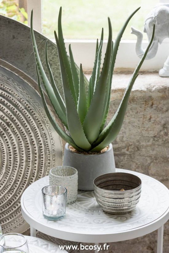 Jolipa Jline Aloe Pot Synthetique Vert Gris Small