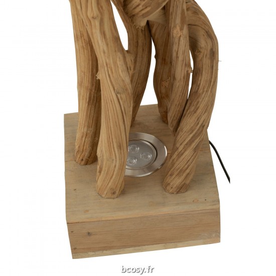 Jolipa Lampe De Bureau Branches Entrelacées Bois Naturel.