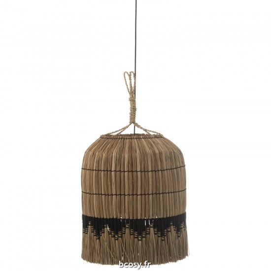 J Line Lampe Suspendue Fils Motifs Herbes Naturel Noir JLine 41525 by Jolipa 41525.