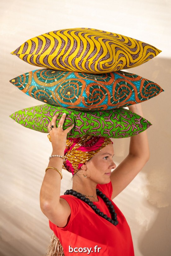 Jolipa Coussin Motifs Ronds Tissu Mix Assortiment De 2.