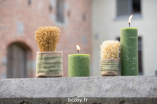 Jolipa Set De 2 Panier Rond Bande Jute Naturel Vert Xs S.