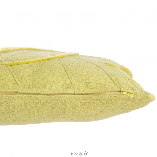 J-Line J Line coussins Jolipa Coussin Feuilles Coton Vert Citron.