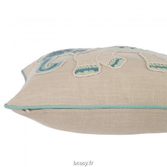 J-Line J Line coussins Jolipa Coussin Elephant Coton Gris Bleu.
