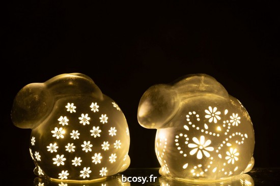 J-Line J Line Éclairage Armatures Luminaires D'intérieur Pieds De Lampe Avec Abat Jour Lampes De Table Jolipa Lapin Fleurs Le.