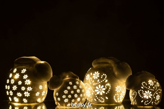 J-Line J Line Éclairage Armatures Luminaires D'intérieur Pieds De Lampe Avec Abat Jour Lampes De Table Lapin Fleurs Le.