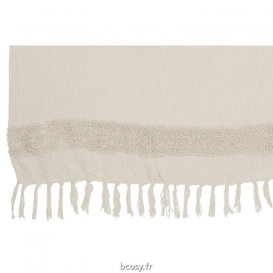 J-Line J Line Jolipa Plaid Losanges Franges Coton Sequin Blanc Or.