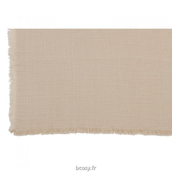 J-Line J Line Jolipa Plaid Franges Mousseline De Coton Beige Clair.