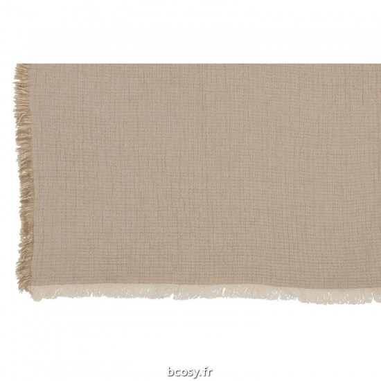 J-Line J Line Jolipa Plaid Franges Mousseline De Coton Beige Foncé.