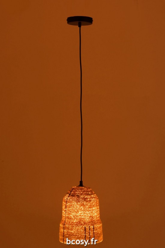 J-Line J Line lampes suspendues suspensions pendantes Jolipa Lampe Suspendue Lignes Jonc De Mer Naturel Noir.