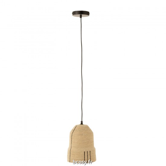 J Line Lampe Suspendue Lignes Jonc De Mer Naturel Noir JLine 41790 by Jolipa 41790.