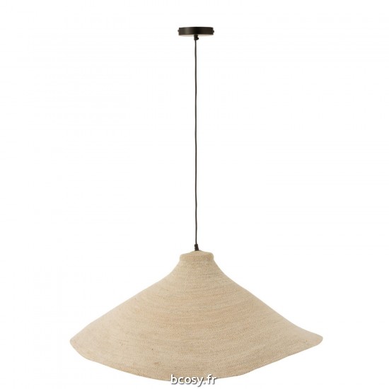J Line Lampe Suspendue Cone Jonc De Mer Blanc JLine 41803 by Jolipa 41803.