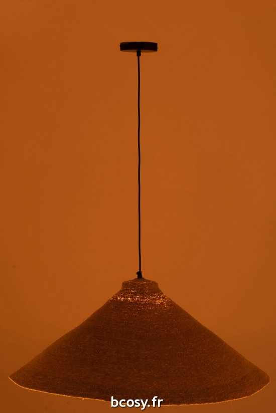 J-Line J Line lampes suspendues suspensions pendantes Jolipa Lampe Suspendue Cone Jonc De Mer Naturel.