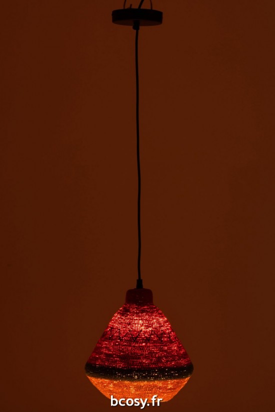 J-Line J Line lampes suspendues suspensions pendantes Jolipa Lampe Suspendue Lignes Zigzag Haut Jonc De Mer Mix.