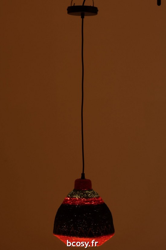 J-Line J Line lampes suspendues suspensions pendantes Jolipa Lampe Suspendue Lignes Zigzag Bas Jonc De Mer Mix.