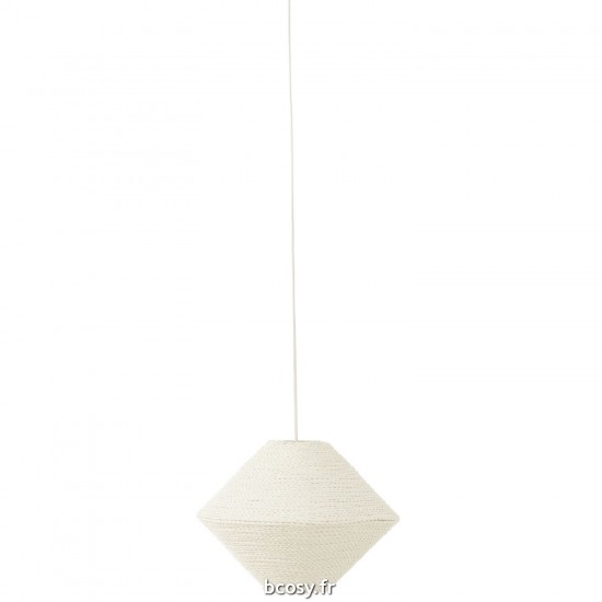 J Line Lampe Suspendue Soucoupe Raffia Blanc Small JLine 41942 by Jolipa 41942.