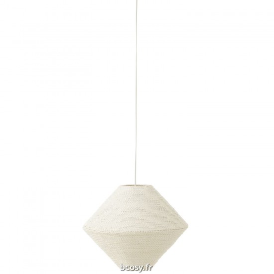 J Line Lampe Suspendue Soucoupe Raffia Blanc Large JLine 41943 by Jolipa 41943.