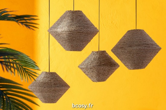 J-Line Lámpara Colgante Ufo Hierba Marina Natural Small .