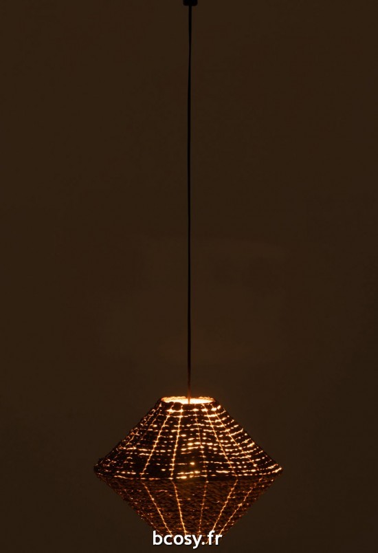 J-Line J Line lampes suspendues suspensions pendantes Jolipa Lampe Suspendue Soucoupe Jonc De Mer Naturel Small.