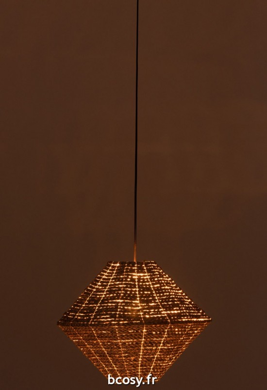 J-Line J Line lampes suspendues suspensions pendantes Jolipa Lampe Suspendue Soucoupe Jonc De Mer Naturel Large.