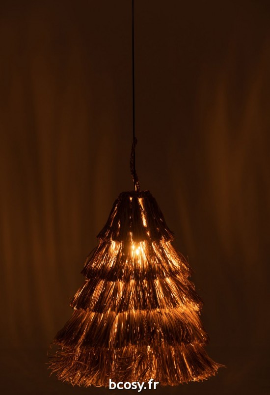 J-Line J Line lampes suspendues suspensions pendantes Jolipa Lampe Suspendue 5 Couches Jonc De Mer Naturel.