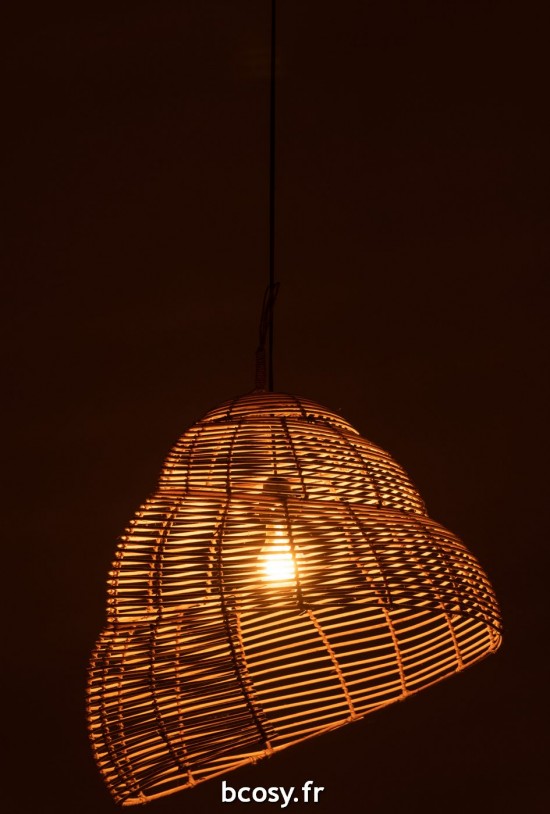 J-Line J Line lampes suspendues suspensions pendantes Jolipa Lampe Suspendue Escargot Bambou Naturel.