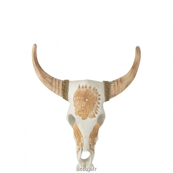 J Line Crane Vache Bois D'Albasia Blanc JLine 42298 by Jolipa 42298.