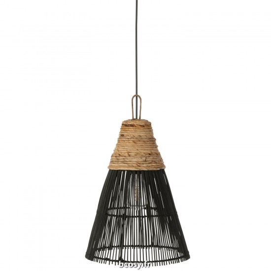 J Line Abat Jour Cone Rotin Noir JLine 42357 by Jolipa 42357.