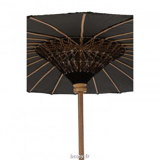 J-Line J Line ombrelles abris soleil Jolipa Parasol Lorie Bois Coton Noir.