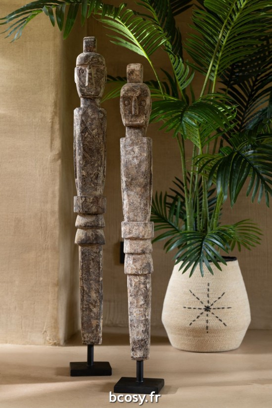 Jolipa Statue Lauwra Bois D Albasia Naturel Large.