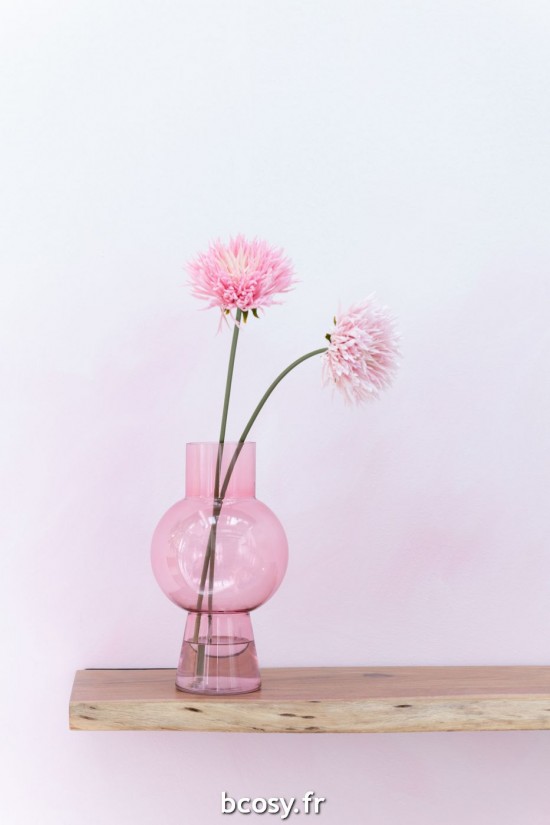 Jolipa Vase Boule Verre Rose Cl M.