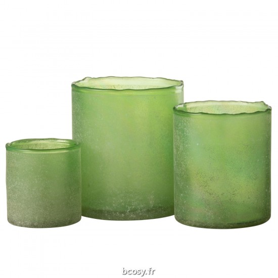 J Line Set 3 Photophore Ruby Verre Vert JLine 42691 by Jolipa 42691.