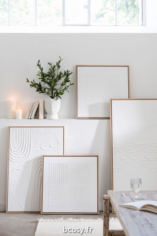 Jolipa Tableau Lauwra Toile Blanc.