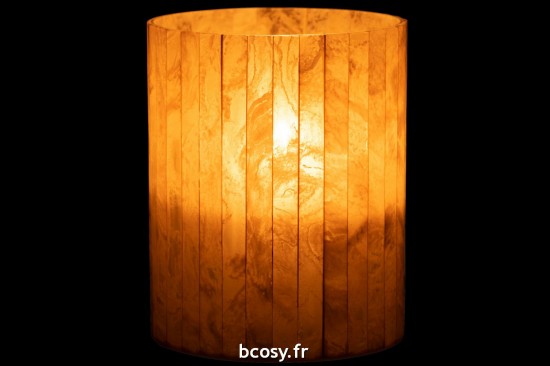 J-Line J Line photophores Jolipa Photophore Lignes Verre Resine Jaune Large.