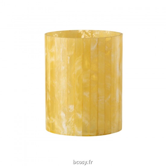 J Line Photophore Lignes Verre Resine Jaune Large JLine 42732 by Jolipa 42732.