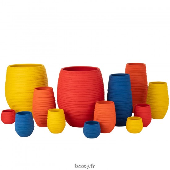 Jolipa Cachepot Fiesta Ceramique Rouge Large.