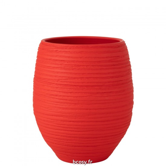 J Line Cachepot Fiesta Ceramique Rouge Large JLine 43024 by Jolipa 43024.