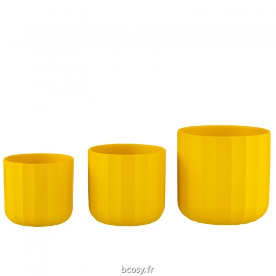 J-Line J Line cachepots de fleur Jolipa Cachepot Summer Ceramique Jaune Large.