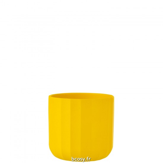 J Line Cachepot Summer Ceramique Jaune Large JLine 43040 by Jolipa 43040.