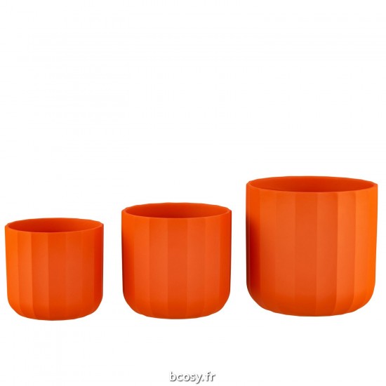 J-Line J Line cachepots de fleur Jolipa Cachepot Summer Ceramique Orange Large.