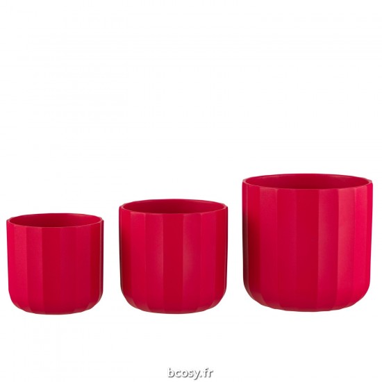 J-Line J Line cachepots de fleur Jolipa Cachepot Summer Ceramique Rose Large.